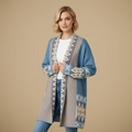 Mid-Length Open Patterned Cardigan for Women Fashion Grand