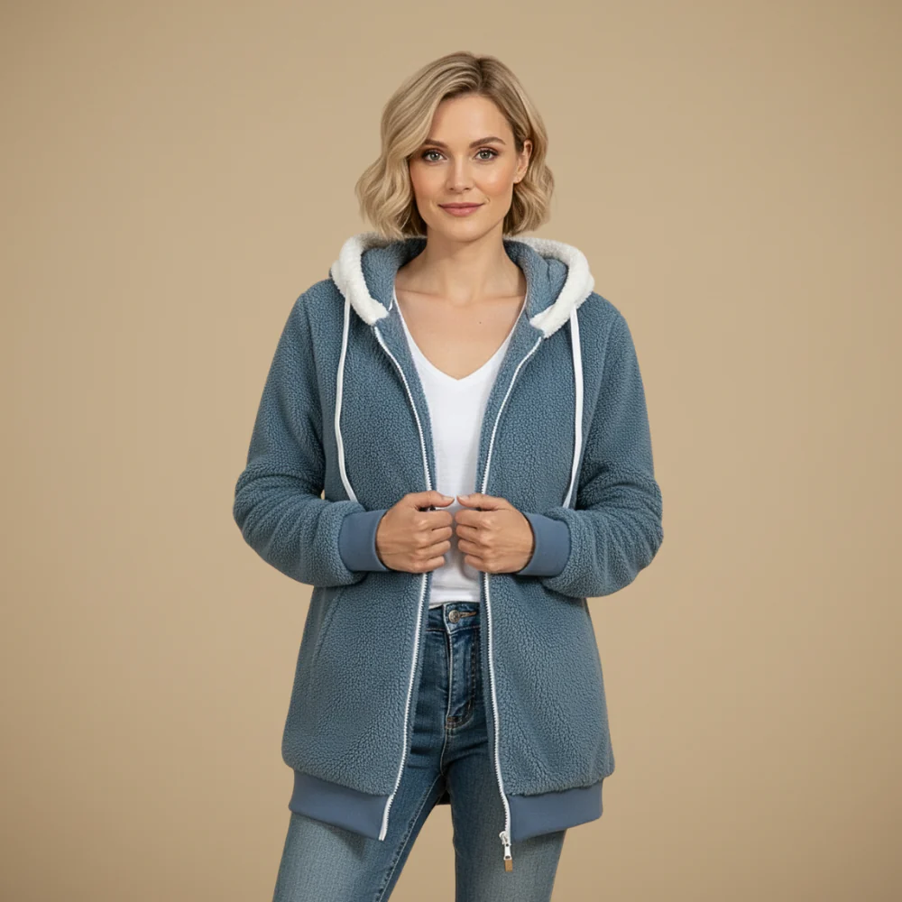 Women's Warm Fuzzy Zip Hoodie Fashion Grand