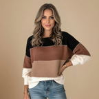 Loose Sweater Horizontal Color Block for Women Fashion Grand