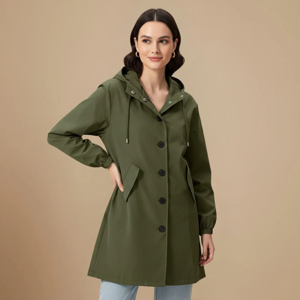 Women's Drawstring Hood Loose Fit Casual Jacket Fashion Grand