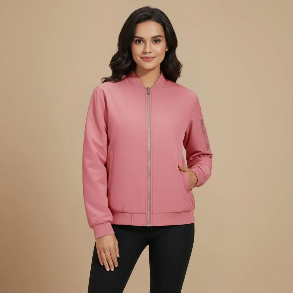 Padded Full Zip Bomber Outerwear for Women Fashion Grand