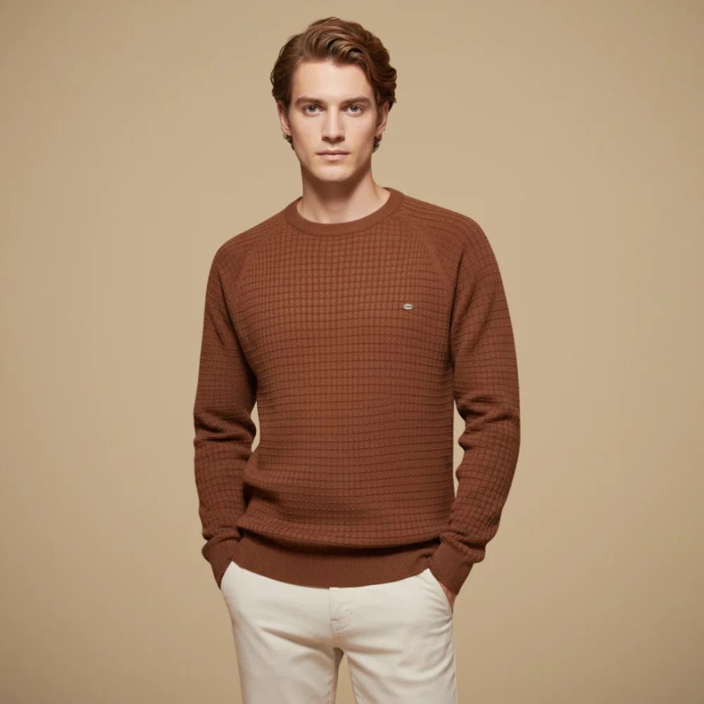Men Basic Round Neck Knitted Jumper Fashion Grand