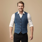 Men's Tailored Gilet Button Up Layering Look Fashion Grand