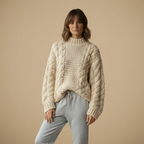 Women's Chunky Cable Pattern Sweater Fashion Grand