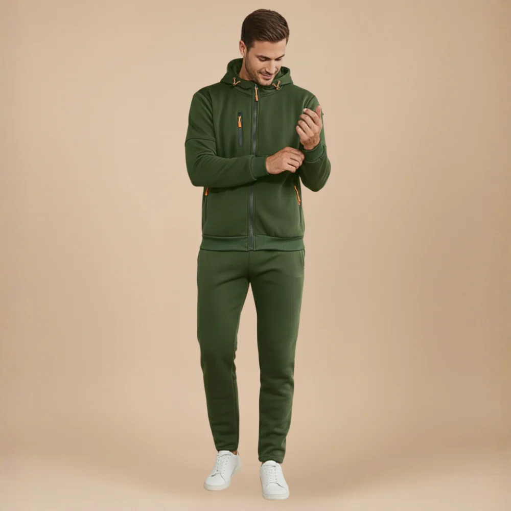 Men’s zip hooded tracksuit jogger set