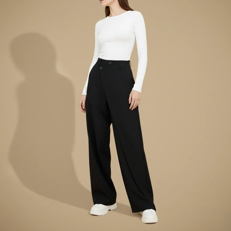 Women's high waist straight leg suit trousers