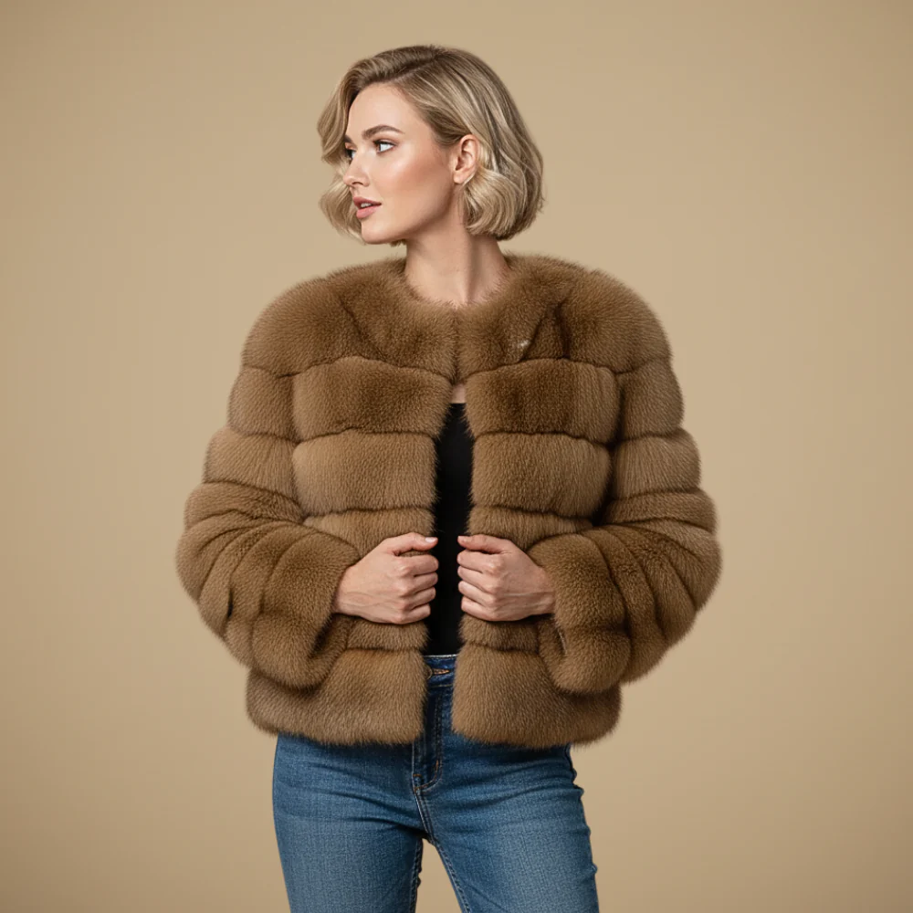 Women's Thick Warm Round Neck Winter Coat Fashion Grand