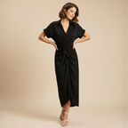 Women's Midi Dress with Waist Tie Fashion Grand