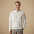 Men's slim fit long sleeve polo shirt