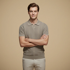 Men's v-neck collar short sleeve polo shirt