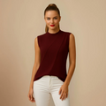 Women's Sleeveless Asymmetrical Draped Blouse Fashion Grand