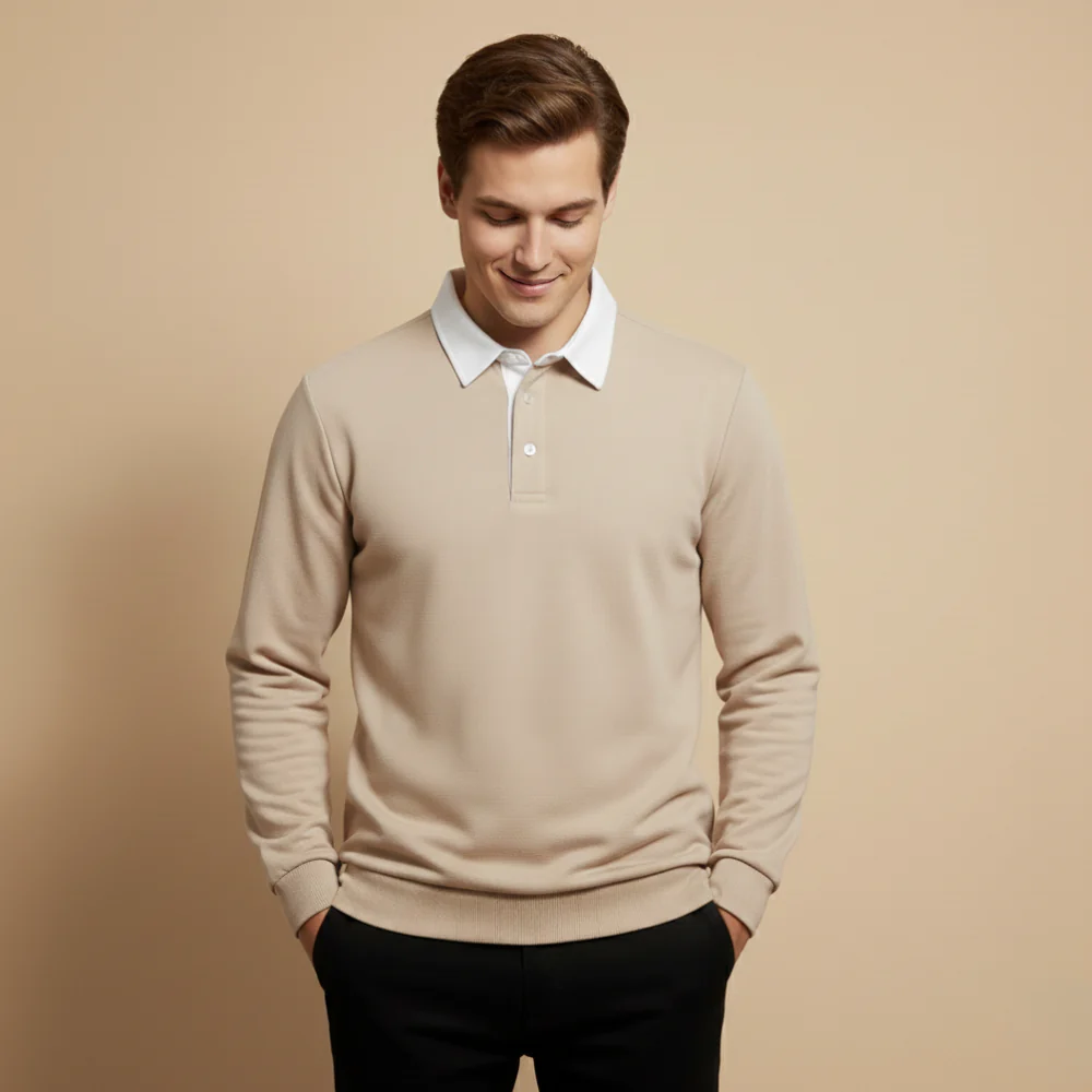 Men’s long sleeve polo sweater