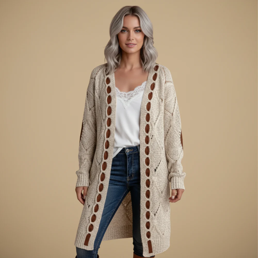 Women Long Knitted Hooded Cardigan Fashion Grand