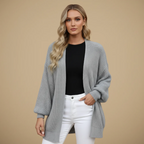 Women Chunky Knit Balloon Sleeve Open Cardigan Fashion Grand