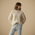 Women's Chunky Cable Pattern Sweater Fashion Grand