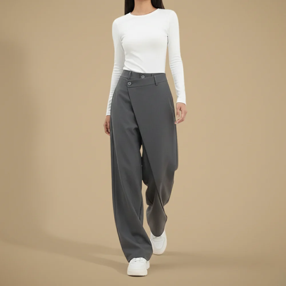 Women's high waist straight leg suit trousers