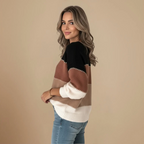 Loose Sweater Horizontal Color Block for Women Fashion Grand