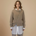 Women's Knit Cardigan Asymmetrical Button Closure Fashion Grand