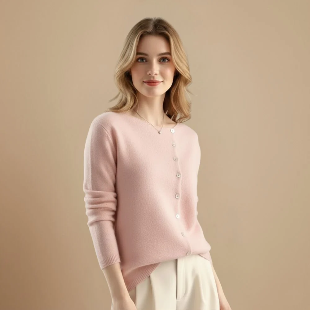 Ladies Fine Knit Long Sleeve Button Front Cardigan Fashion Grand