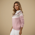 Fair Isle Thick Knit Pullover for Women Fashion Grand