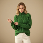 Women's Turtleneck Warm Cable Knit Jumper Fashion Grand