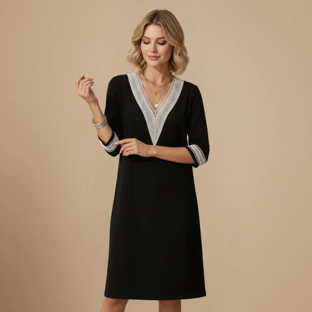 Women's Mid-Length V-Neck Summer Dress Fashion Grand