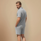 Men's Textured Shirt Shorts Two Piece Outfit Fashion Grand