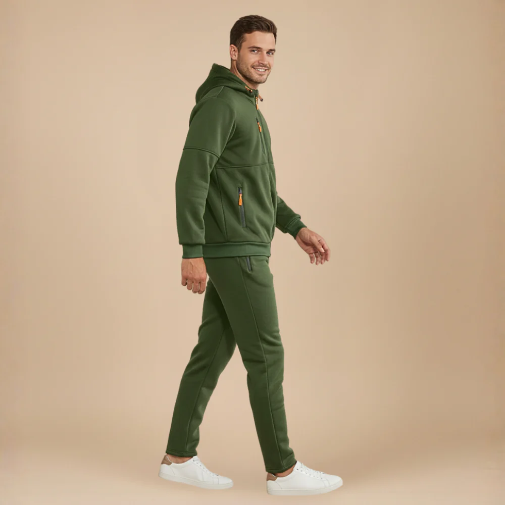 Men’s zip hooded tracksuit jogger set