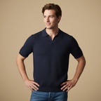 Men's open collar knitted polo short sleeve Fashion Grand