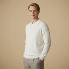 Men's slim fit long sleeve polo shirt
