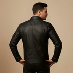 Men's Slim Fit Biker Jacket Stand Collar Fashion Grand