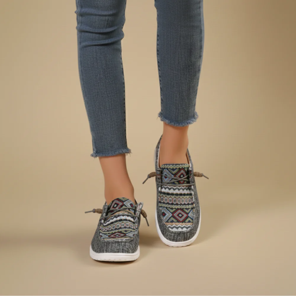 Women's casual patterned slip-on loafers Fashion Grand