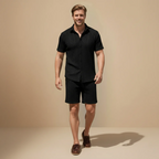 Men's Textured Shirt Shorts Two Piece Outfit Fashion Grand