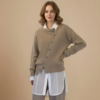 Women's Knit Cardigan Asymmetrical Button Closure Fashion Grand