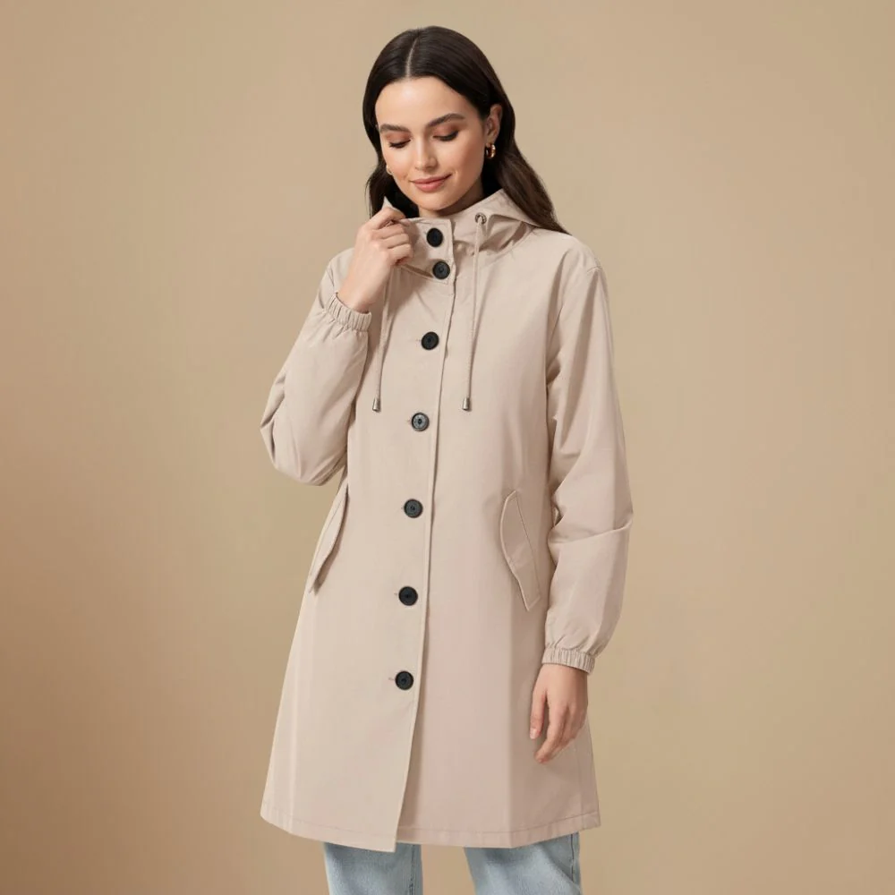 Women's Drawstring Hood Loose Fit Casual Jacket Fashion Grand