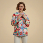 Oversized Floral Cardigan Round Neck for Women Fashion Grand