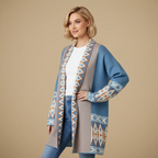 Mid-Length Open Patterned Cardigan for Women Fashion Grand