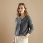 Ladies Fine Knit Long Sleeve Button Front Cardigan Fashion Grand