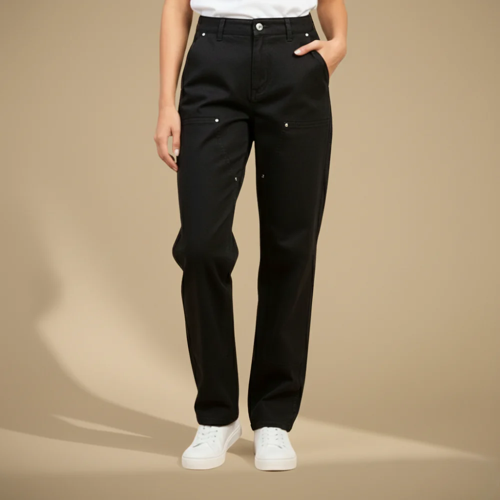Women's Casual Minimalist Denim Trousers Fashion Grand