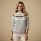 Fair Isle Thick Knit Pullover for Women Fashion Grand