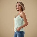 Lace Trim V-Neck Cropped Camisole Fashion Grand