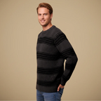 Men's Striped Crew Neck Stretch Pullover Sweater Fashion Grand
