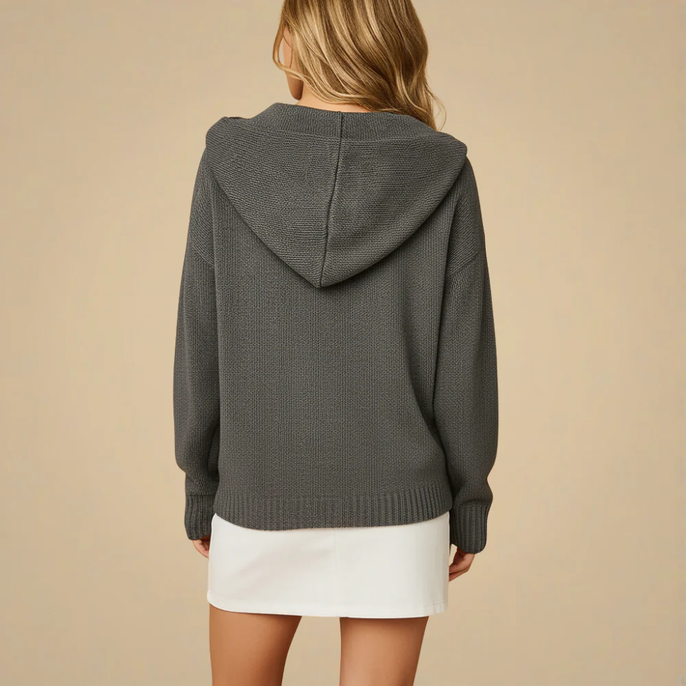 Knitted V-Neck Button Front Cardigan for Women Fashion Grand