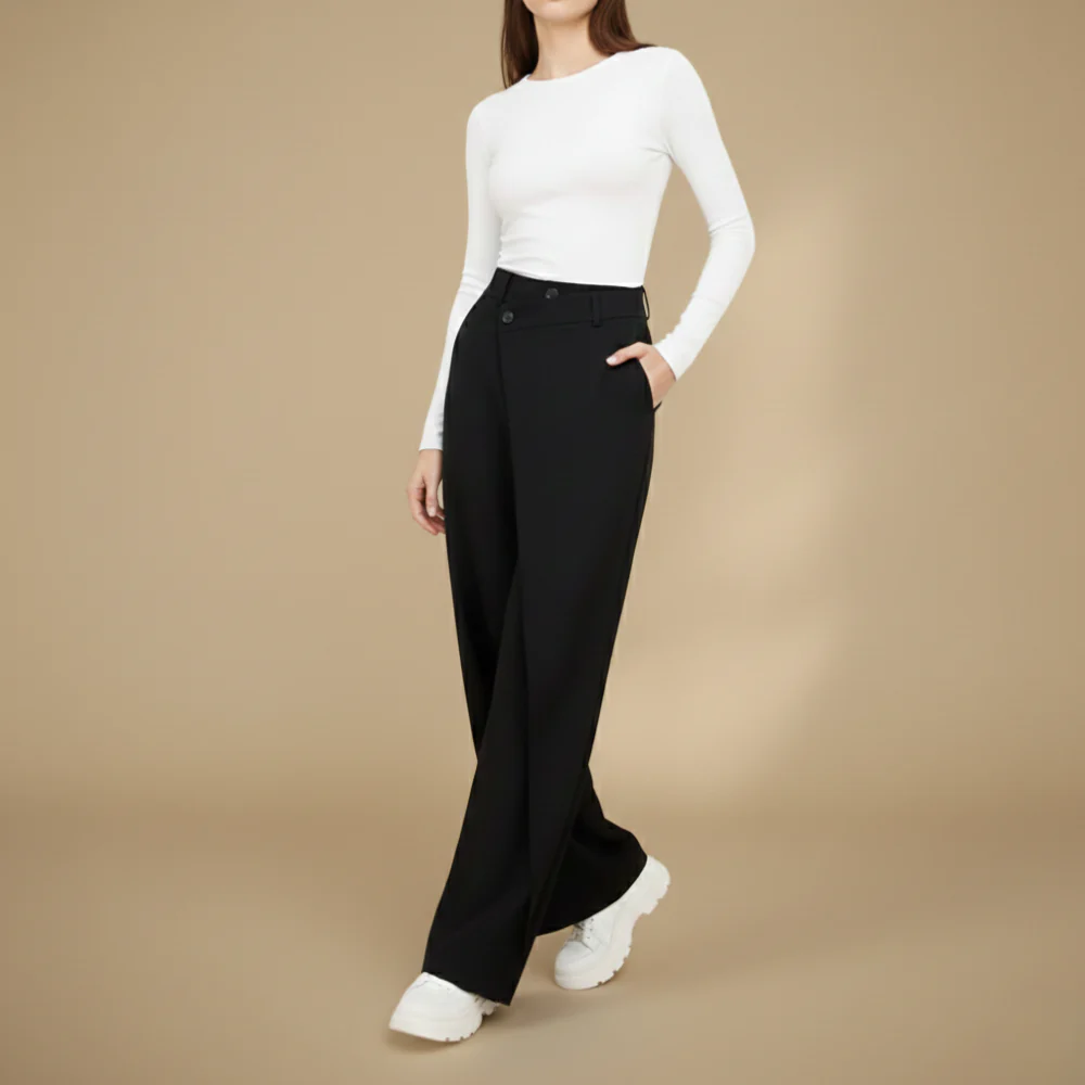 Women's high waist straight leg suit trousers