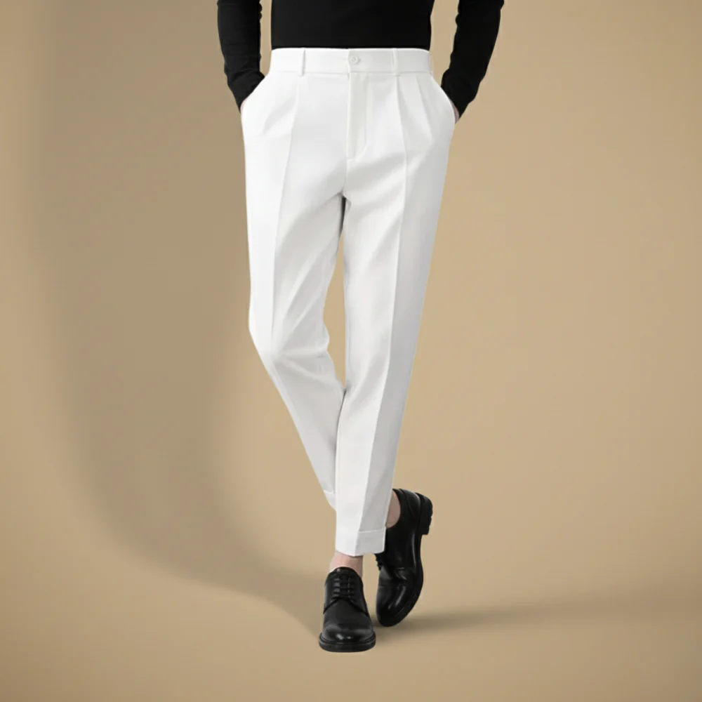 Men’s slim fit straight leg casual trousers