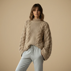Women's Chunky Cable Pattern Sweater Fashion Grand