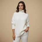 Chunky Knit Oversized High Neck Jumper for Women Fashion Grand