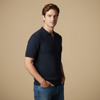 Men's open collar knitted polo short sleeve Fashion Grand