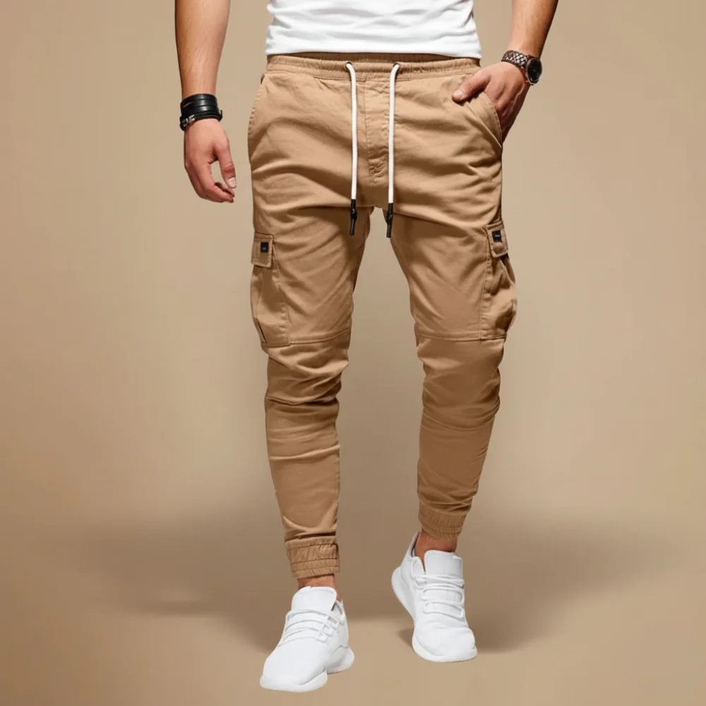 Men's Cargo Joggers Tapered Leg Elastic Waist Fashion Grand