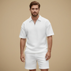 Men's casual short sleeve textured set Fashion Grand